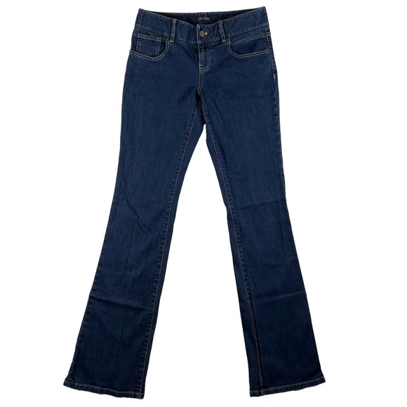Tahari Boot‎ Cut Jeans Women's Size 2 Dark Blue Low Rise Flared Jeans - Picture 1 of 8